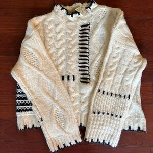 New with Tags: Miou Muse Cozy Cream Cable Knit Sweater